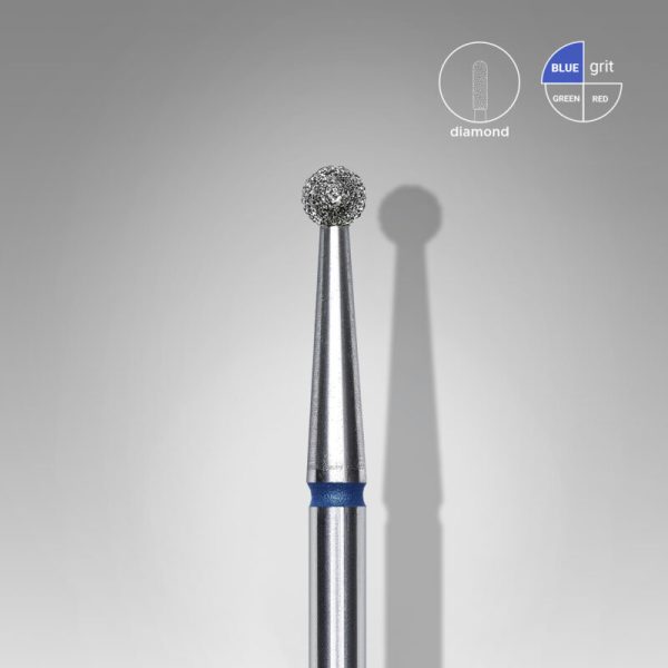 DIAMOND NAIL DRILL BIT , BALL, BLUE, 2.5MM